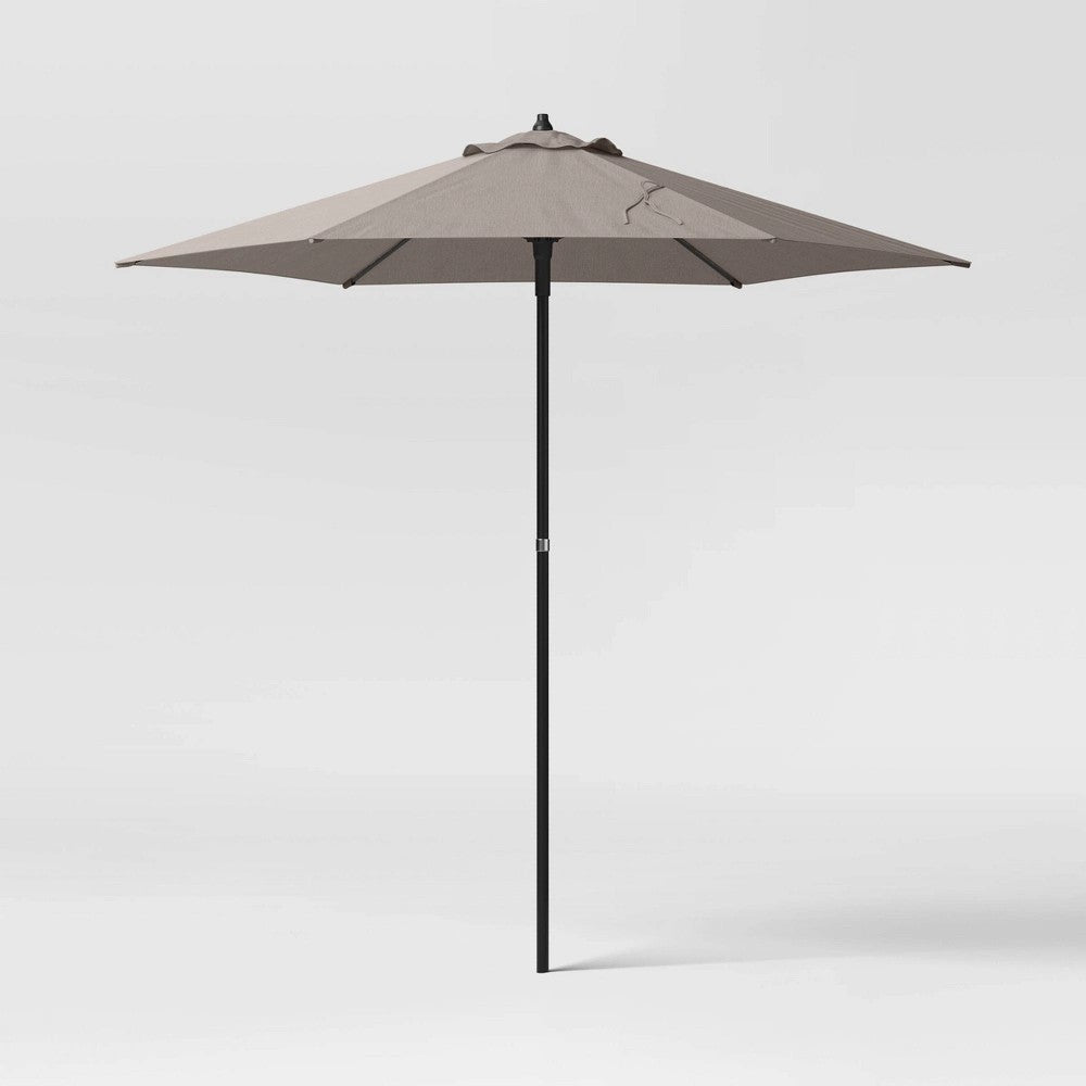 7.5' Round Solid Outdoor Patio Market Umbrellas Gray - Room Essentials™ - Bellso